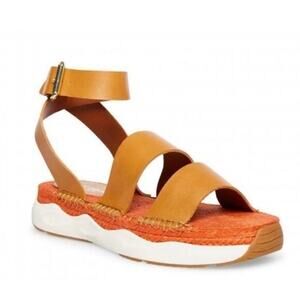 NEW Cool Planet Steve Madden Tan Paris Springs size 8 Sandals faux leather